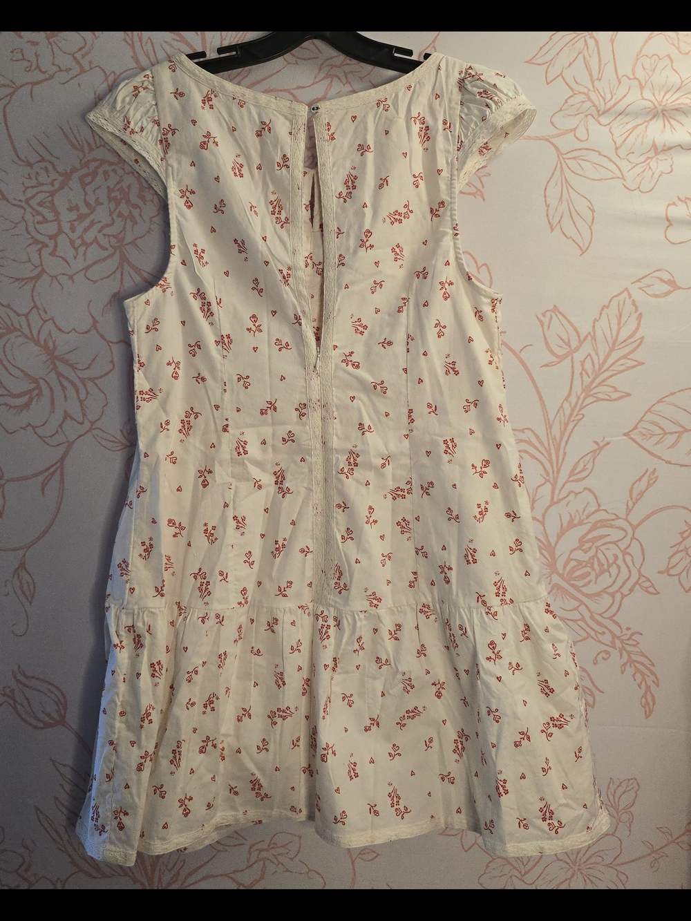 Free People Cream Mini Dress with Pink Floral Motif - Picture 4 of 8
